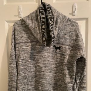 PINK grey sweater with long neck.